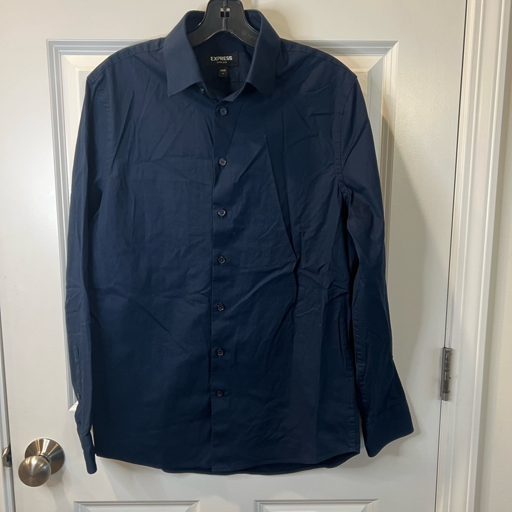Express Men's Deep Blue Dress Shirt
